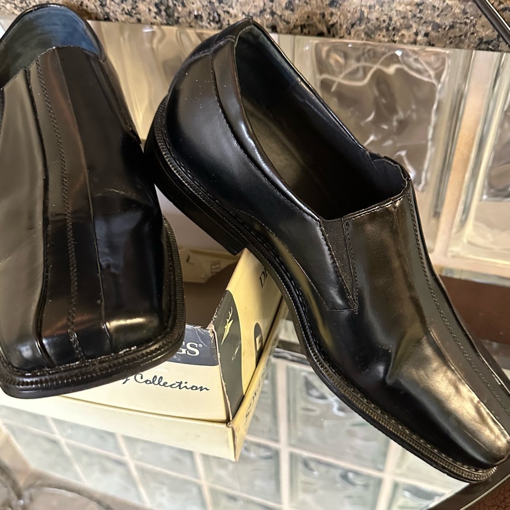 Men's Black Leather Slip-On Shoes